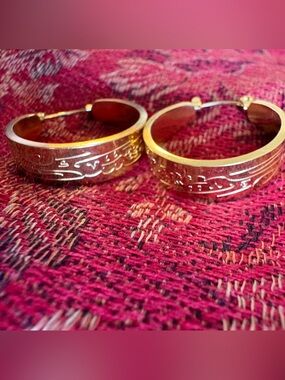 Nominal “love yourself first” 18k gold plated hoops